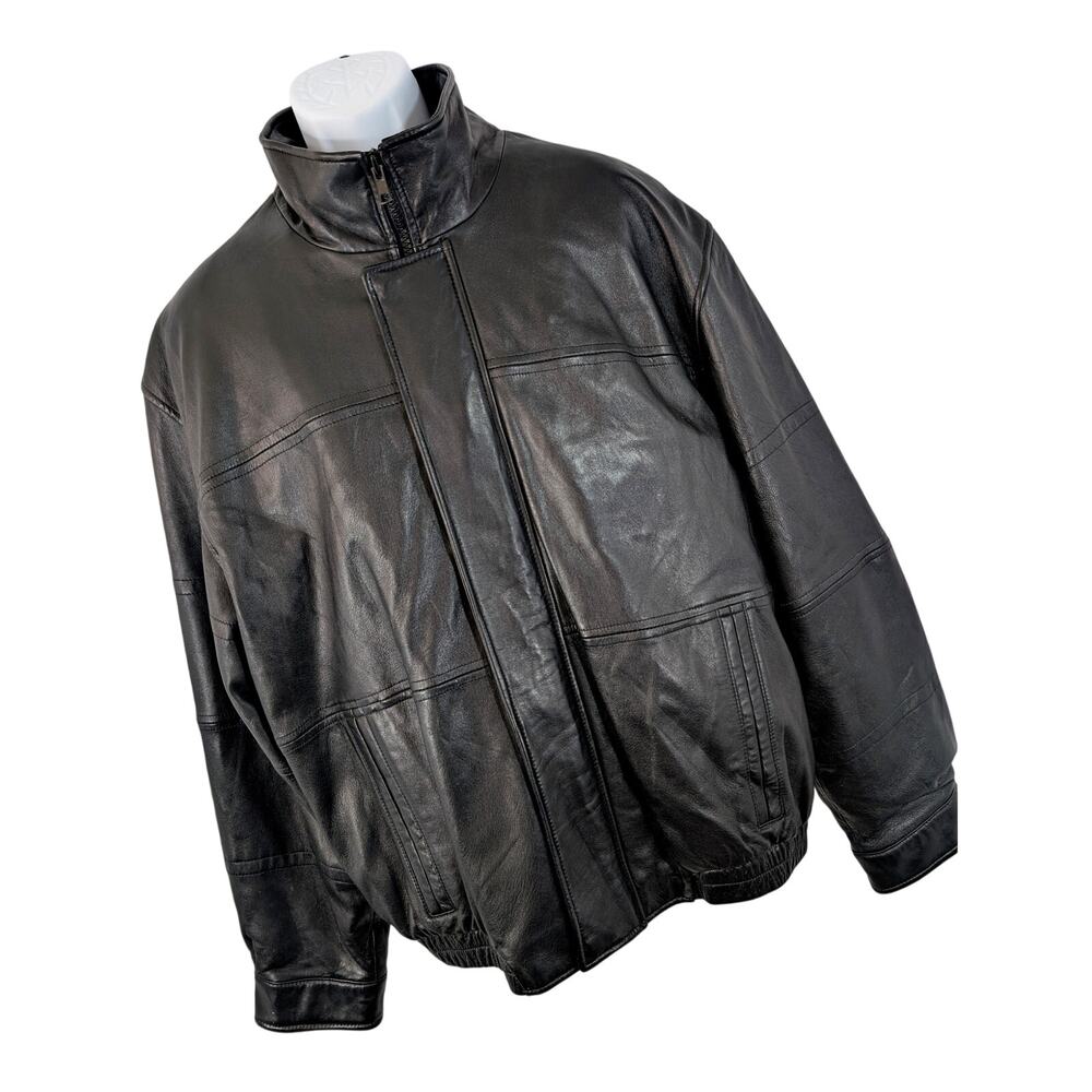 WILSONS PELLE STUDIO! LUXE BLACK GENUINE LEATHER THINSULATE LINER JACKET! SZ XL